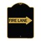 Signmission Designer Series Sign-Fire Lane Right Arrow, Black & Gold Aluminum Sign, 18" x 24", BG-1824-24391 A-DES-BG-1824-24391 - alternate 1